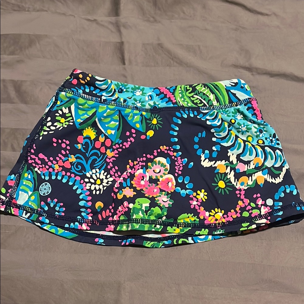 Lilly Pulitzer Blue Green Mini Skater Skirt Resort Wear